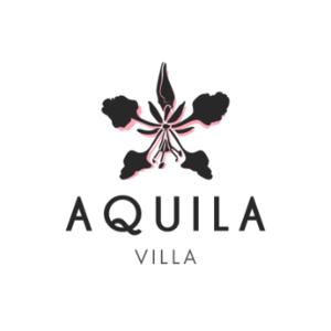 aula villa logo aula villa logo with a flower at The Aquila Villa in Philipsburg