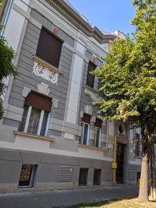 a building with a tree in front of it at Maria Deluxe Central Apartment in Timişoara