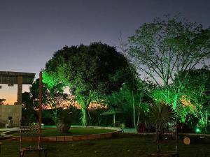 Un jardín fuera de Casa de campo c vista para montanhas em Cha Grande