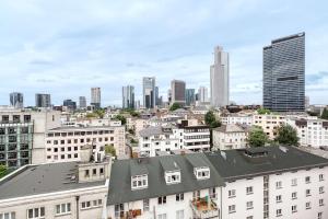 Nespecifikovaný výhled na destinaci Frankfurt nad Mohanem nebo výhled na město při pohledu z hotelu