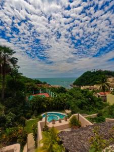 a view of the ocean from a resort at Agua Azul la Villa in Santa Cruz Huatulco