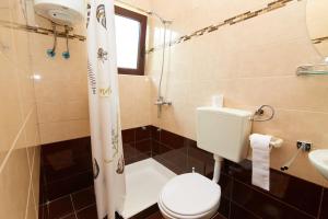 a bathroom with a toilet and a sink and a shower at Apartments and rooms with parking space Crikvenica - 19125 in Crikvenica +21 photos