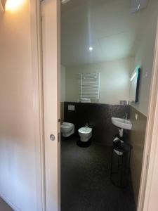 a bathroom with a toilet and a sink at Modus Vivendi - Room E Relax in Brisighella