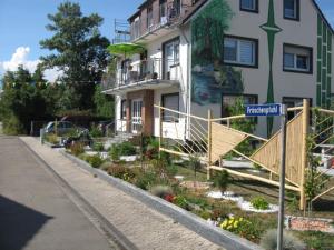 a building with a painting on the side of it at Diamond house deluxe 5 Koblenz in Koblenz
