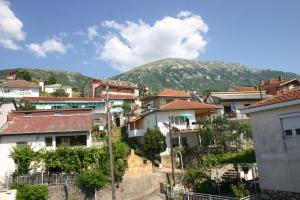a group of houses with a mountain in the background at Villa Filip in Trpejca