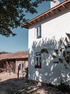 BorintsiにあるКъща за гости Светулките Fireflies Guest Houseの花窓のある白い建物