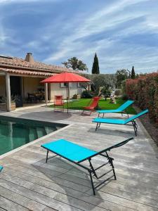 Bazén v ubytovaní Villa avec piscine privée à Sainte Lucie alebo v jeho blízkosti