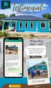a collage of pictures of a house and a phone at Alya&Afif Homestay in Papar