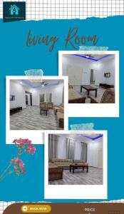 a collage of photos of a living room at Alya&Afif Homestay in Papar