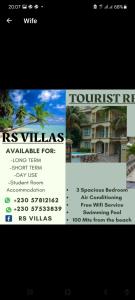 a page of a website with two pictures of a house at RS VILLAS private apartment with pool and free wifi in Flic-en-Flac