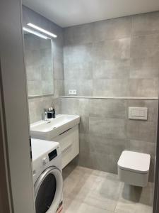Koupelna v ubytování Strunzova pila Kvilda apartmán 308 + 16 fotografií