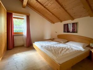 a bedroom with a bed and a window at Dolomiten View - South Tyrol in Villandro
