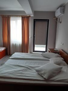 Postel nebo postele na pokoji v ubytování Pensiunea Tisa