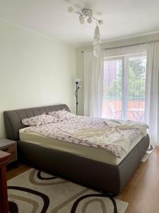 Postel nebo postele na pokoji v ubytování Luxusní byt 2+kk v Praze