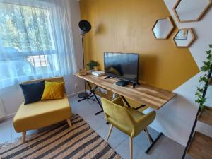 Televízia a/alebo spoločenská miestnosť v ubytovaní Studio LE JUNGLE - ROISSY CDG - Parc Astérix - PARIS