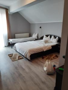 Postel nebo postele na pokoji v ubytování Pensiunea Tisa