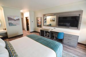 a hotel room with a bed and a television at Blue Lake Casino and Hotel in Blue Lake
