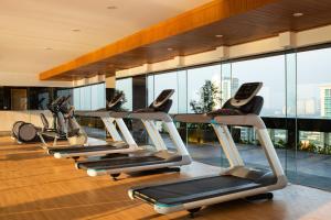 Fitness centrum a/nebo fitness zařízení v ubytování Trembesi Hotel