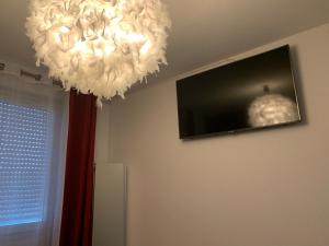 TV a/nebo společenská místnost v ubytování Comme à la maison - Chambre double chez habitant près de Toulouse
