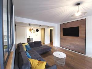 Televízia a/alebo spoločenská miestnosť v ubytovaní L'Indigo - Les Maisons de Madeleine