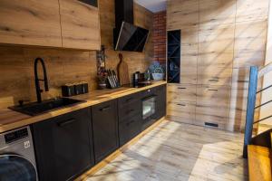 Kuchyň nebo kuchyňský kout v ubytování HORTUS apartament z klimatyzacją