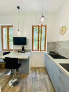 Kuchyňa alebo kuchynka v ubytovaní Studio neuf bien placé, jardin et parking gratuit