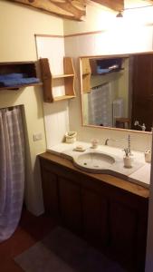 皮斯托亞的住宿－Cottage La Spagna，一间带水槽和镜子的浴室