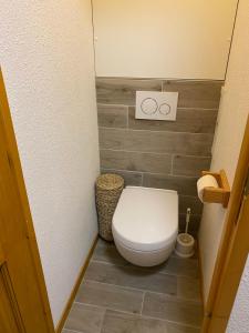 モンタルベールにあるSignal 302 for 6 personの小さなバスルーム(トイレ付)、壁に2本のリングが付いています。