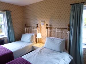 a bedroom with two beds and a window at High Ground Cottage, Eskdale in Eskdale