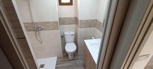 a bathroom with a toilet and a sink at Alojamientos playa del silencio in Castañeras