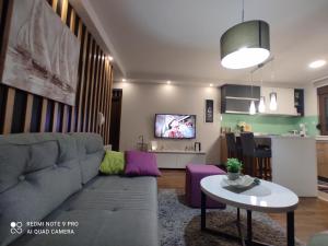 a living room with a couch and a table at Apartman KulTurista in Zlatibor