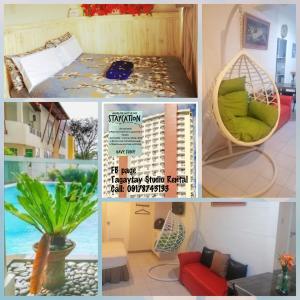 a collage of pictures of a hotel room at Evelyn's Place at Tagaytay 2 in Tagaytay