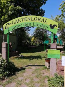 a sign that reads carpathologist under den linden at Gasthaus Pension Schumbert in Bullau