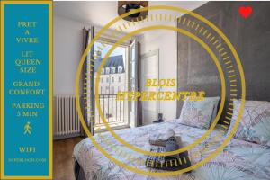 Posteľ alebo postele v izbe v ubytovaní SUPERLOGIS L'Alysse Classé 3étoiles HYPERCENTRE BLOIS