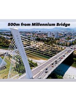 a picture of a bridge with cars on it at Center Studio Apartment Podgorica in Podgorica