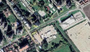 an overhead view of a map of a city at Apartman Radaković in Subotica