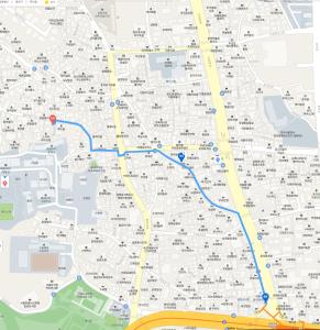 une carte de la ville de Berlin avec ses rues dans l'établissement Viva La Vida - Seochon Private Apartment, à Séoul