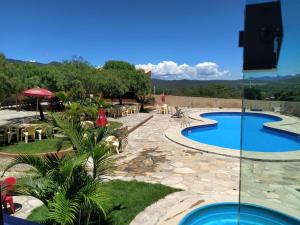 a view of the pool at a resort at Pousada Alto do Sossego in Rio de Contas