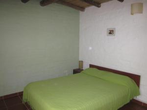 a bedroom with a green bed in a room at Miraverde in Piriápolis