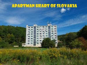 a large white building in the middle of a field at apartman SRDCE SLOVENSKA in Vlkanová