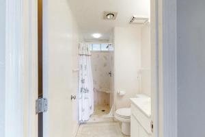 セントジョージ島にあるKing's Crownのトイレと洗面台を備えた白いバスルーム +20枚の写真