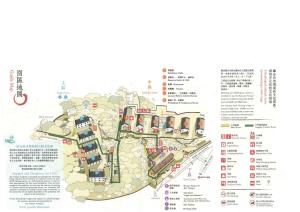 a map of the resort with the names of the hotels at 饒宗頤文化館 - 翠雅山房 in Hong Kong