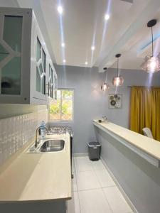 - une cuisine avec un évier et un comptoir dans l'établissement Apartamentos Melya cerca de la Playa Caleta, à La Romana
