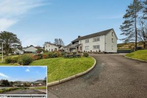 two pictures of a house on a street at Innisfree Self Catering Apartment, Banavie, Fort William in Fort William