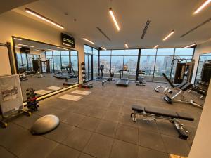 a gym with a lot of equipment in a building at New President Hotel Cairo in Cairo
