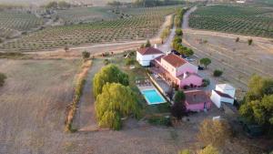 an aerial view of a house in a vineyard at Casa das Jardas in Idanha-a-Nova