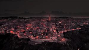Nespecifikovaný výhled na destinaci Matera nebo výhled na město při pohledu z prázdninového domu