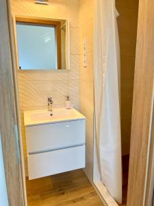 Bilik mandi di Panoráma Apartman Mogyoród
