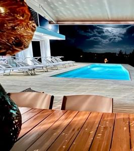 The swimming pool at or close to Villa Olympia Pool Sea View Mountains Lake Nature Sleeps 8 Air Conditioning Wi-Fi