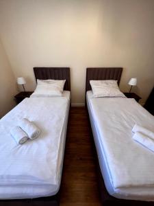 Ένα ή περισσότερα κρεβάτια σε δωμάτιο στο Apartments Wile Süd